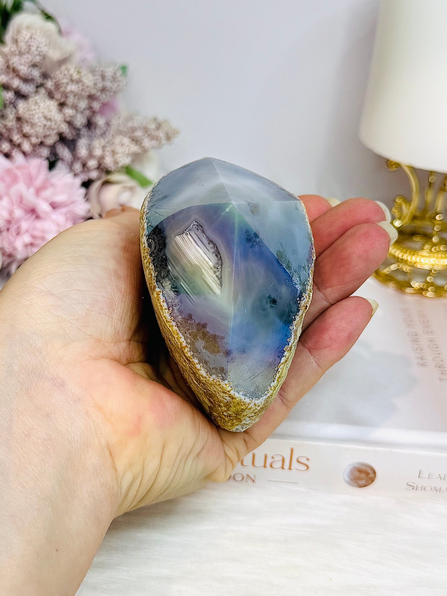 High Grade Angel Aura Agate Polished Top 321g
