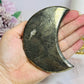 Large Pyrite Carved Moon on Stand 10cm