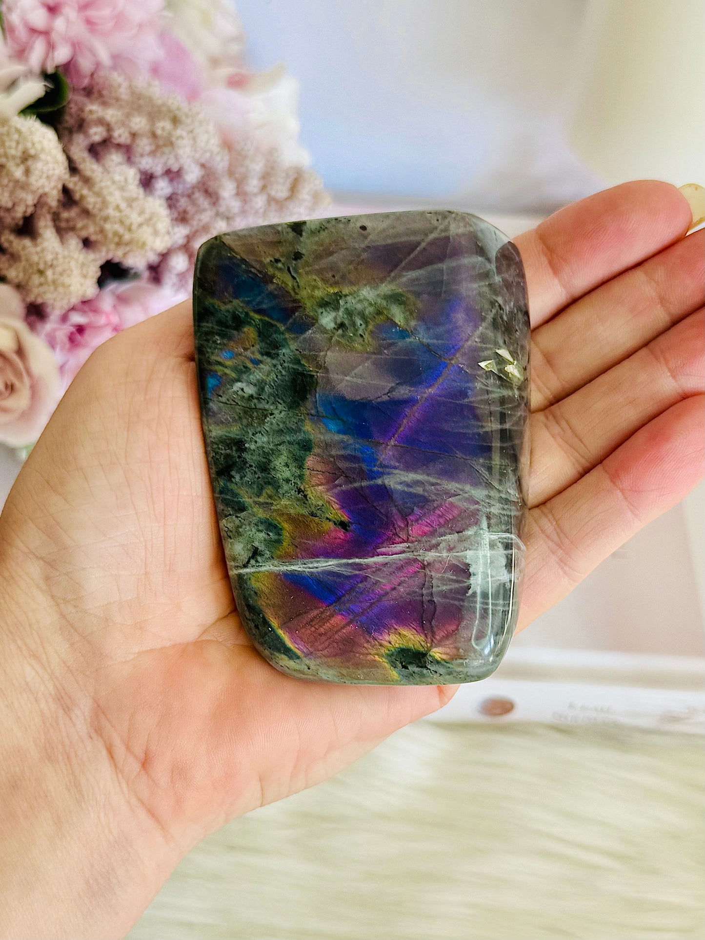 Stunning Labradorite Freeform With Deep Purple Flash 302grams