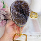 Large 16cm Amethyst Freeform On Gold Stand