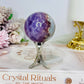 Crazy Lace Amethyst Sphere on Stand 138g