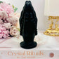 Beautiful Black Obsidian Carved Praying Hands with Beads 11cm