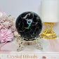 Large Fluorite Sphere with Rainbows 728g On Stand