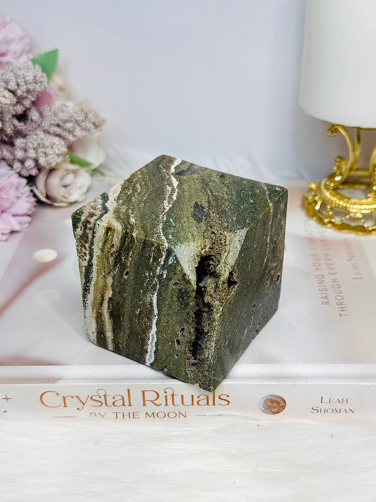 Large Ocean Jasper Druzy Cube 616g