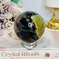 Large Volcano Agate (UV Reactive) Sphere On Stand 378g