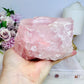 Large Chunky Rose Quartz Candle Holder 892g