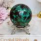 Large Natural Chrysocolla Sphere on Stand 327g