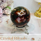 Red Moss Agate Druzy Sphere on Stand 280g