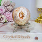 High Grade Crazy Lace Agate Sugar Druzy Sphere On Stand 242g
