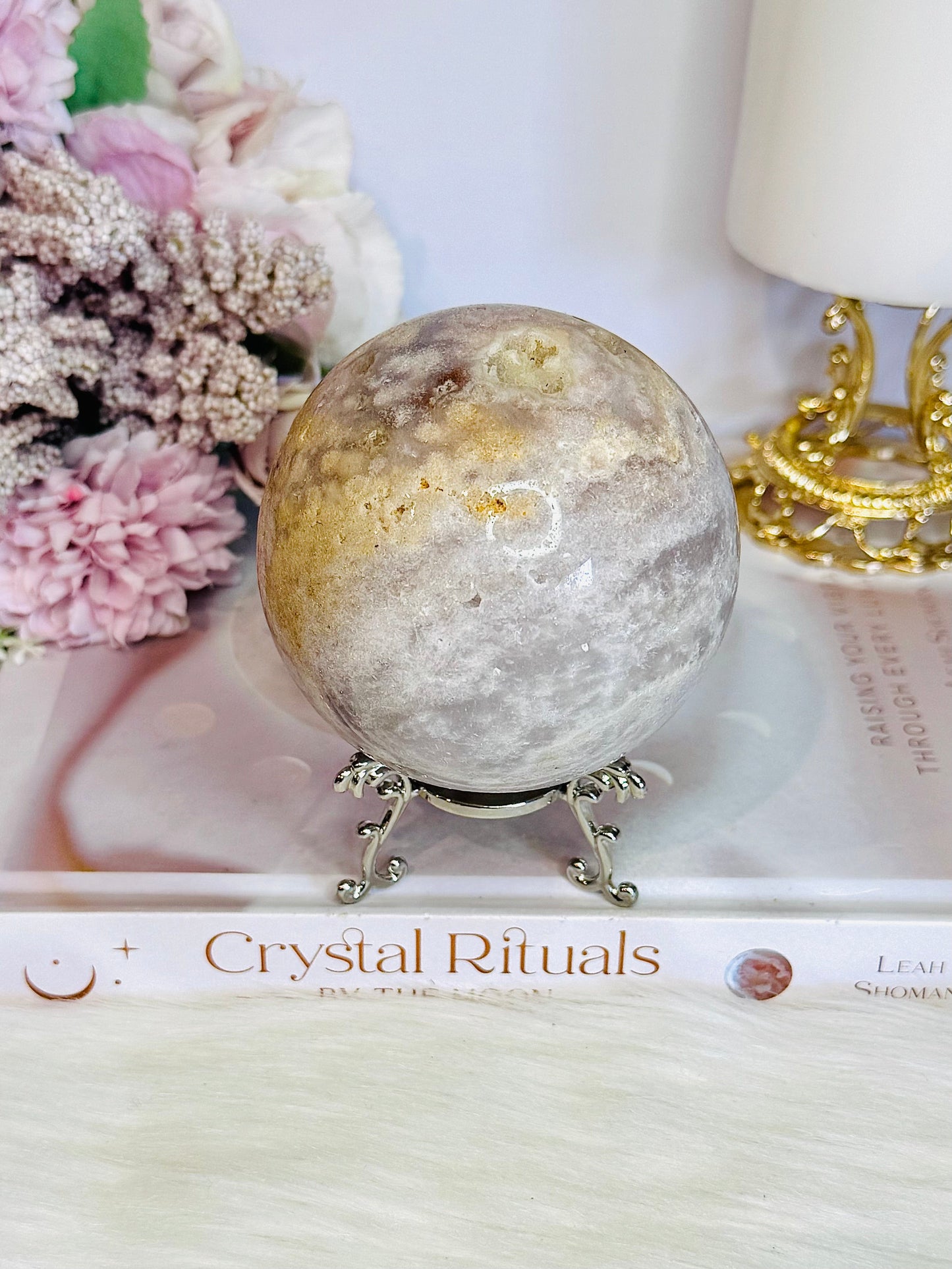 Large Pink Amethyst Sphere on Stand 8cm 538g