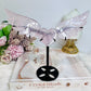 Rose Quartz Heart & Wings On Stand H 17cm x L 19cm