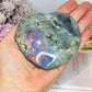 Large Labradorite Carved Heart with Purple Flash 9cm