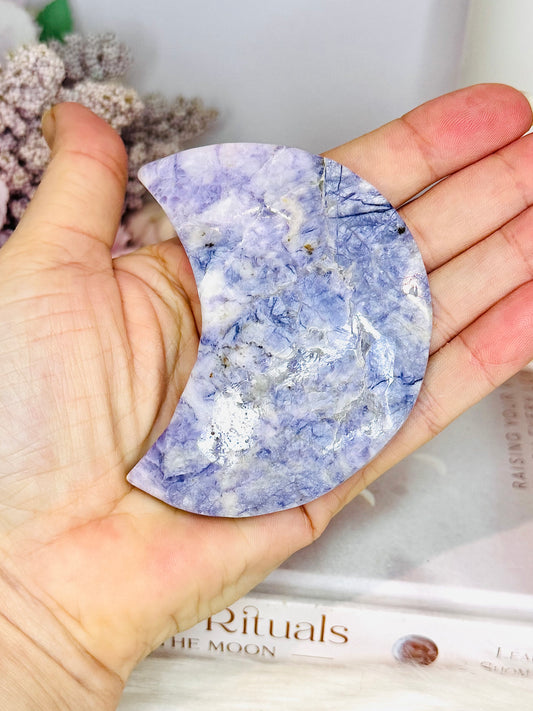 Purple Opalised Fluorite Moon 8cm
