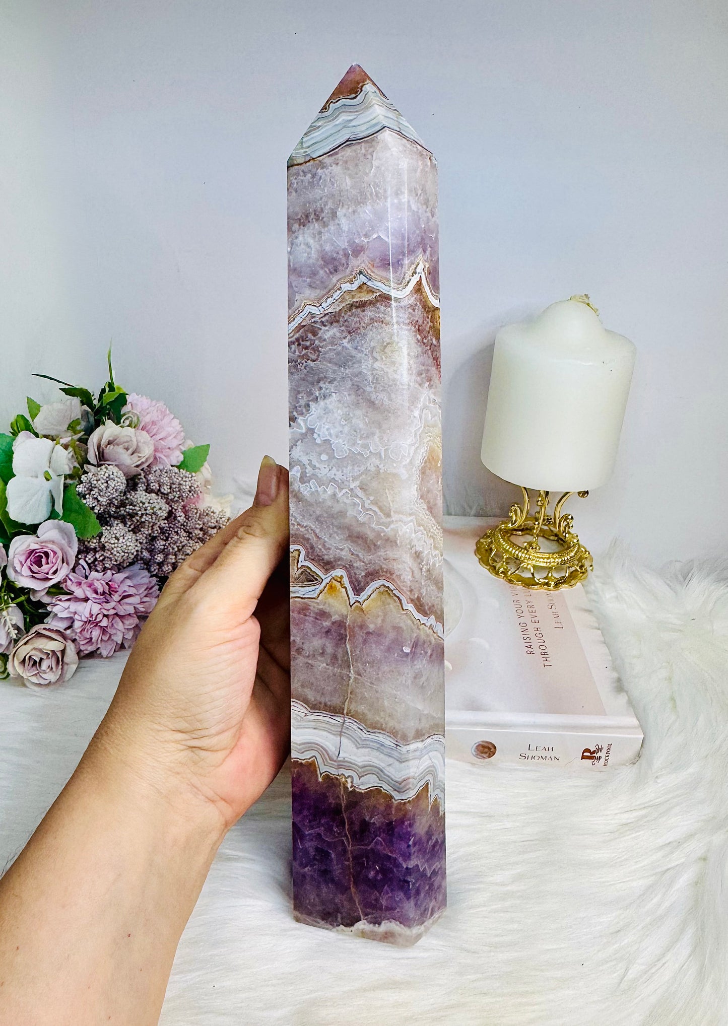 Huge Crazy Lace Amethyst Chunky Tower 32cm 1.6KG