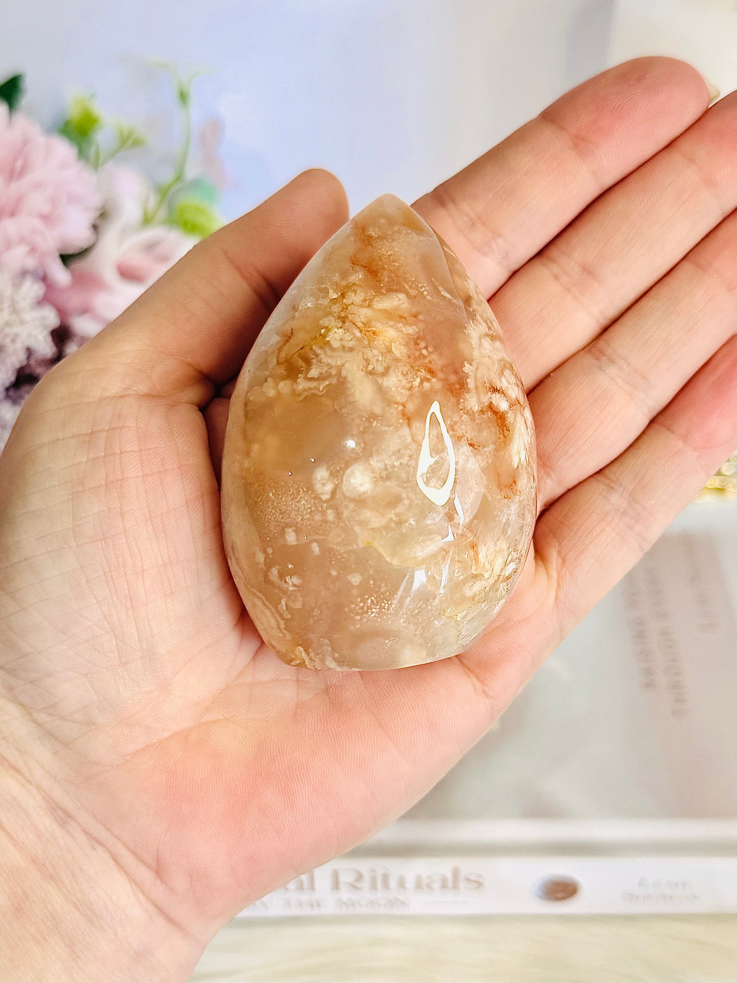 Beautiful 8cm Flower Agate Freeform