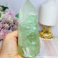 High Grade Light Green Fluorite Tower with Rainbows 14cm 551g