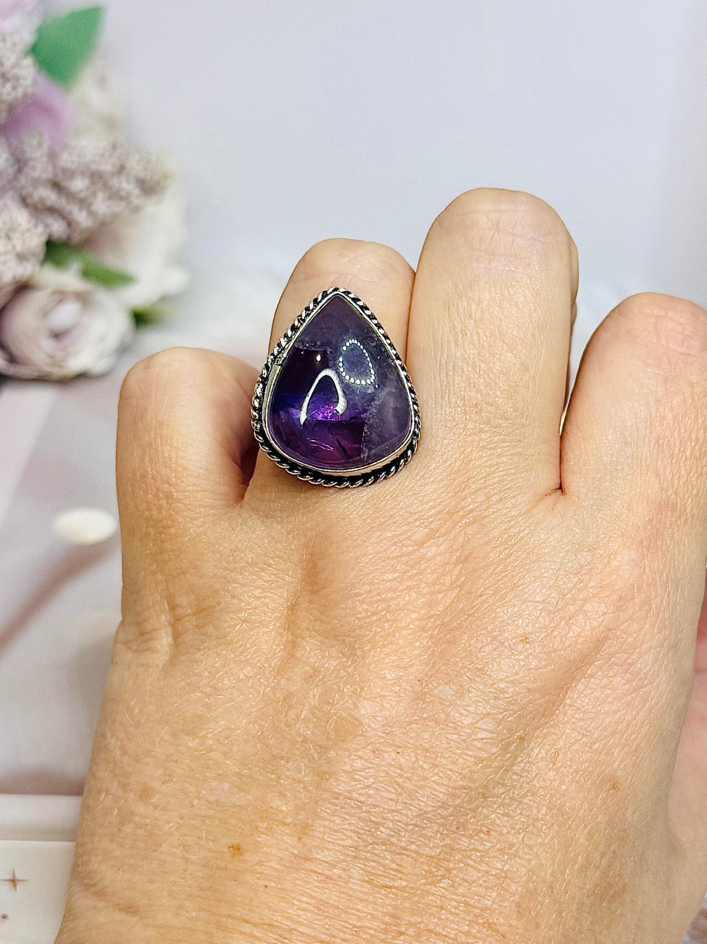 Amethyst Silver Ring Size 7 In Gift Bag