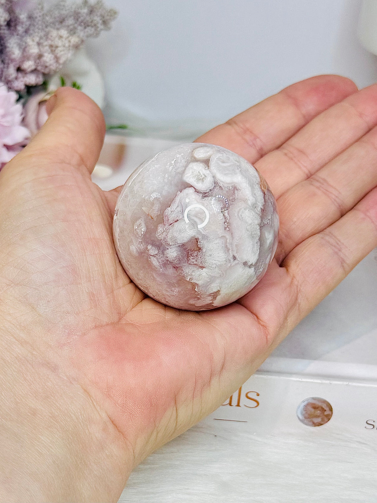 Pink Amethyst Druzy Sphere On Stand 161g
