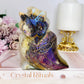 Large 683gram Aura Quartz Owl ~ See Back For Amazing Cluster Detail