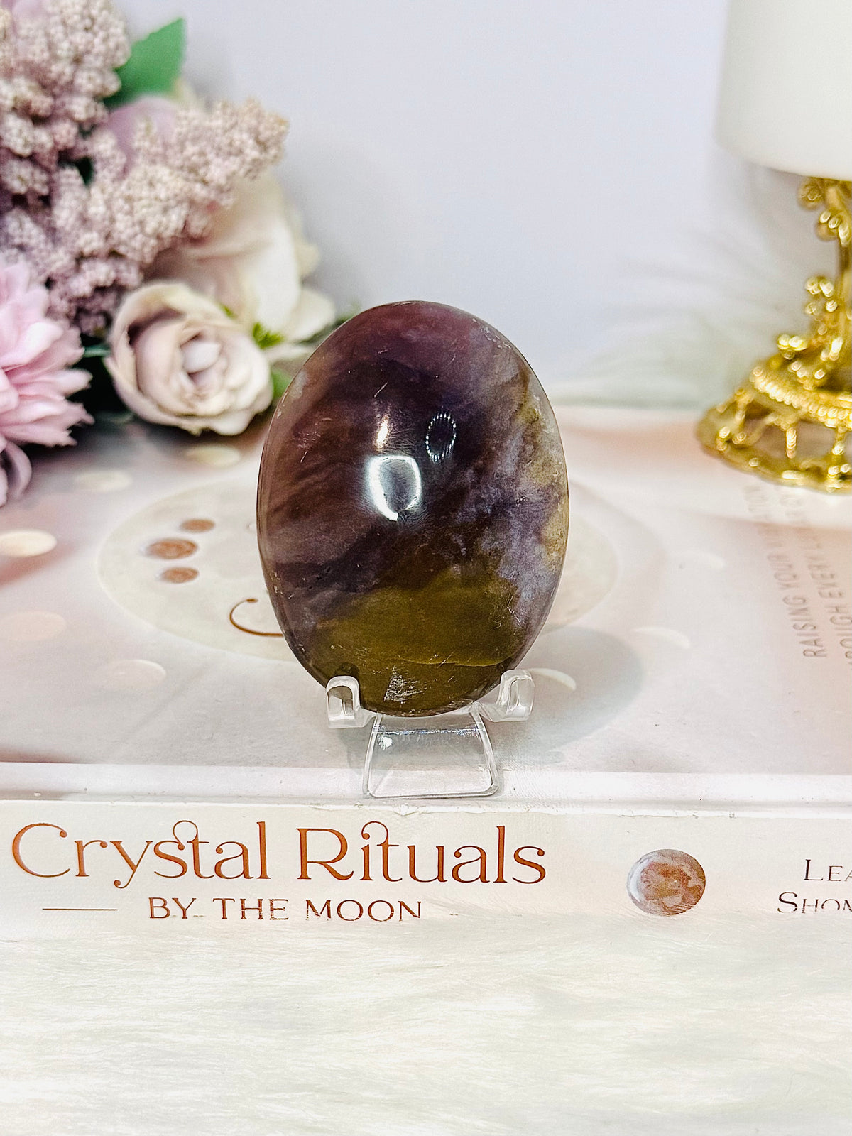 Ocean Jasper Palm Stone (stand is display only)