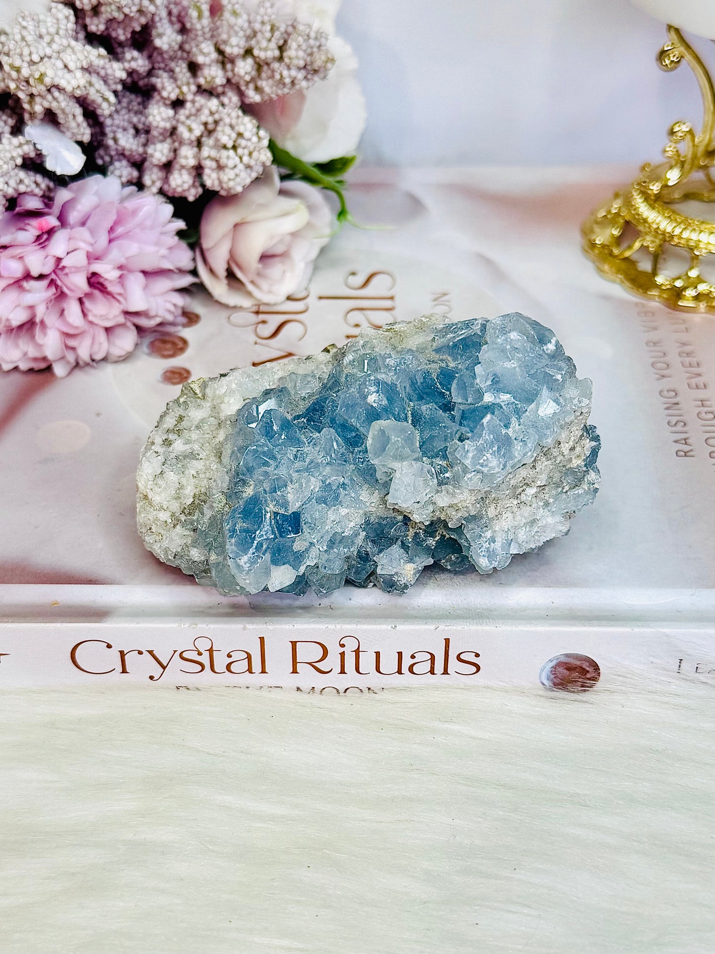 Natural Blue Celestite Cluster 381grams