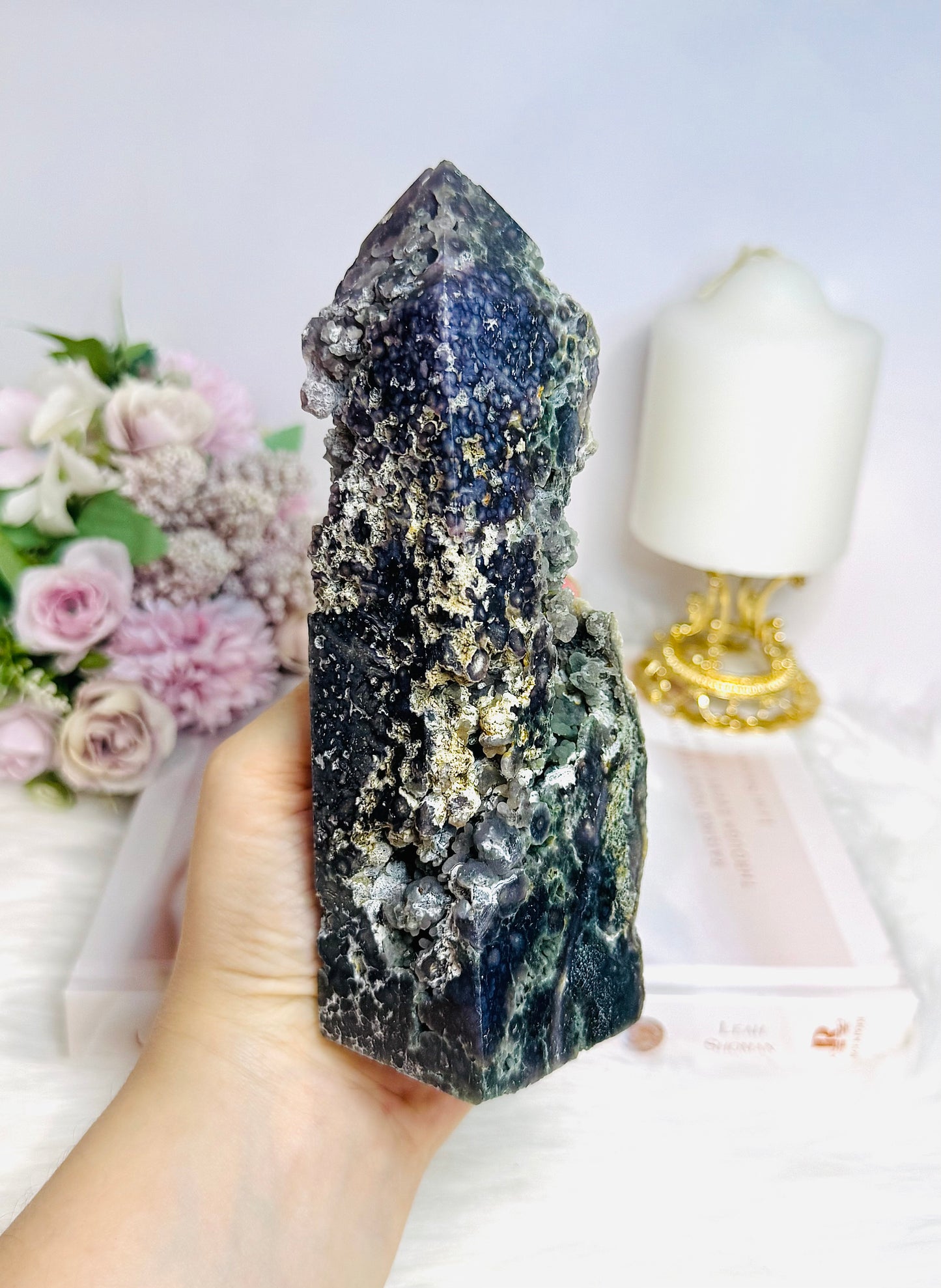 Large Grape Agate Tower 17cm 602g