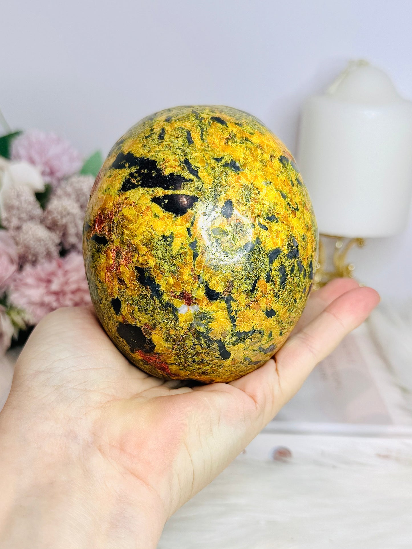 Huge Natural Stone Carved Realgar Skull 1.6KG