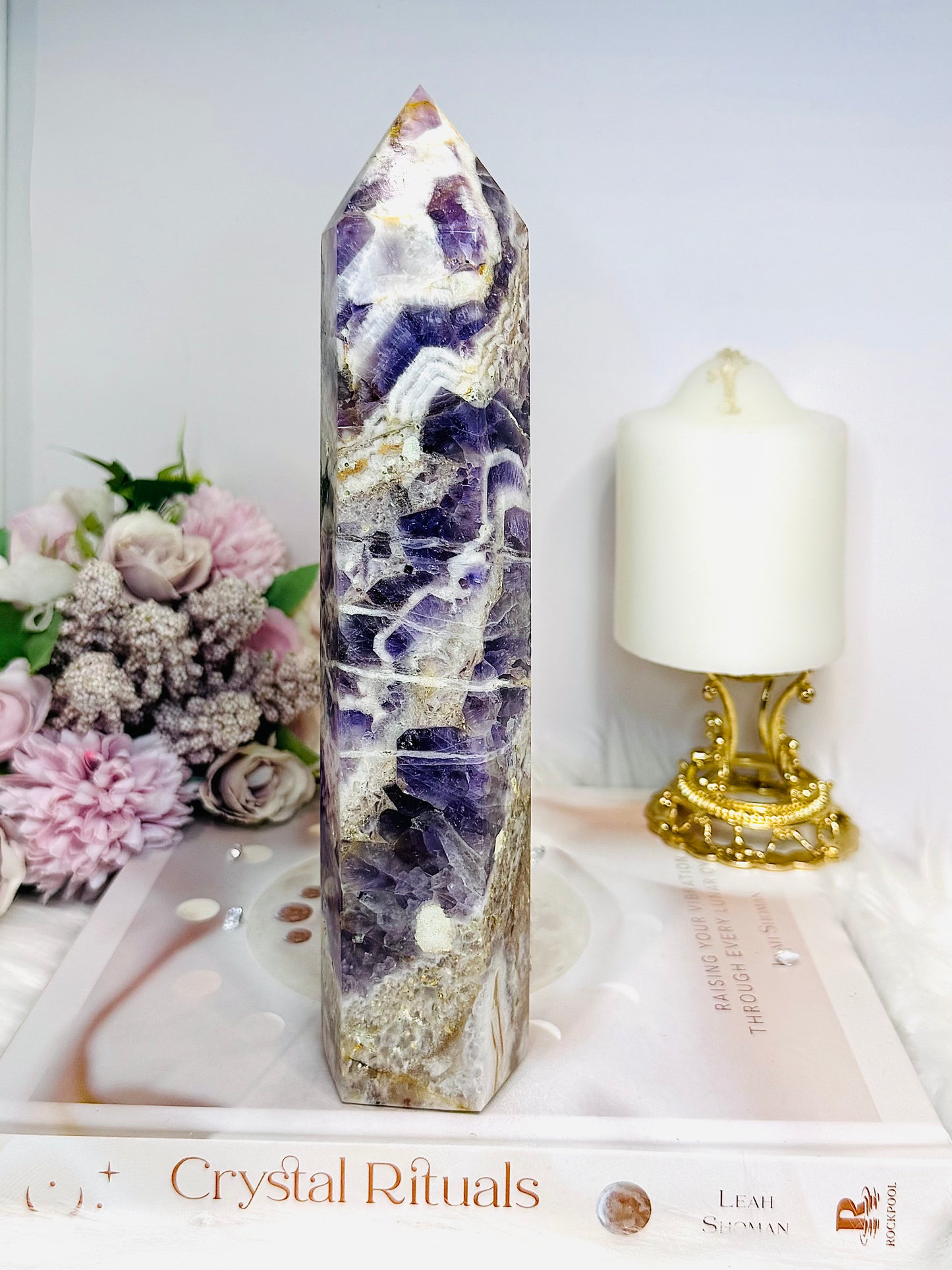 Large Dream | Chevron Amethyst Tower 22.5cm 951g