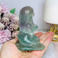 Large Mother Earth Fluorite Carving (chip on back foot) 10cm 396g