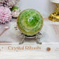 Green Calcite Sphere on Stand 338g