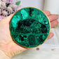 Natural Malachite Coaster with Gold Trim 9.5cm