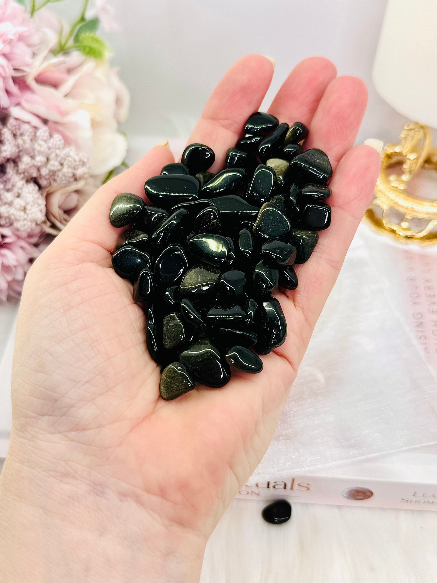 High Grade Gold Sheen Obsidian Chips ~ Small Bag