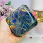Large Polished Labradorite Freeform 638g with Pink & Purple Flash (looks blue but is purple)