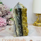 Fluorite X Pyrite Druzy Tower 11.5cm 448g