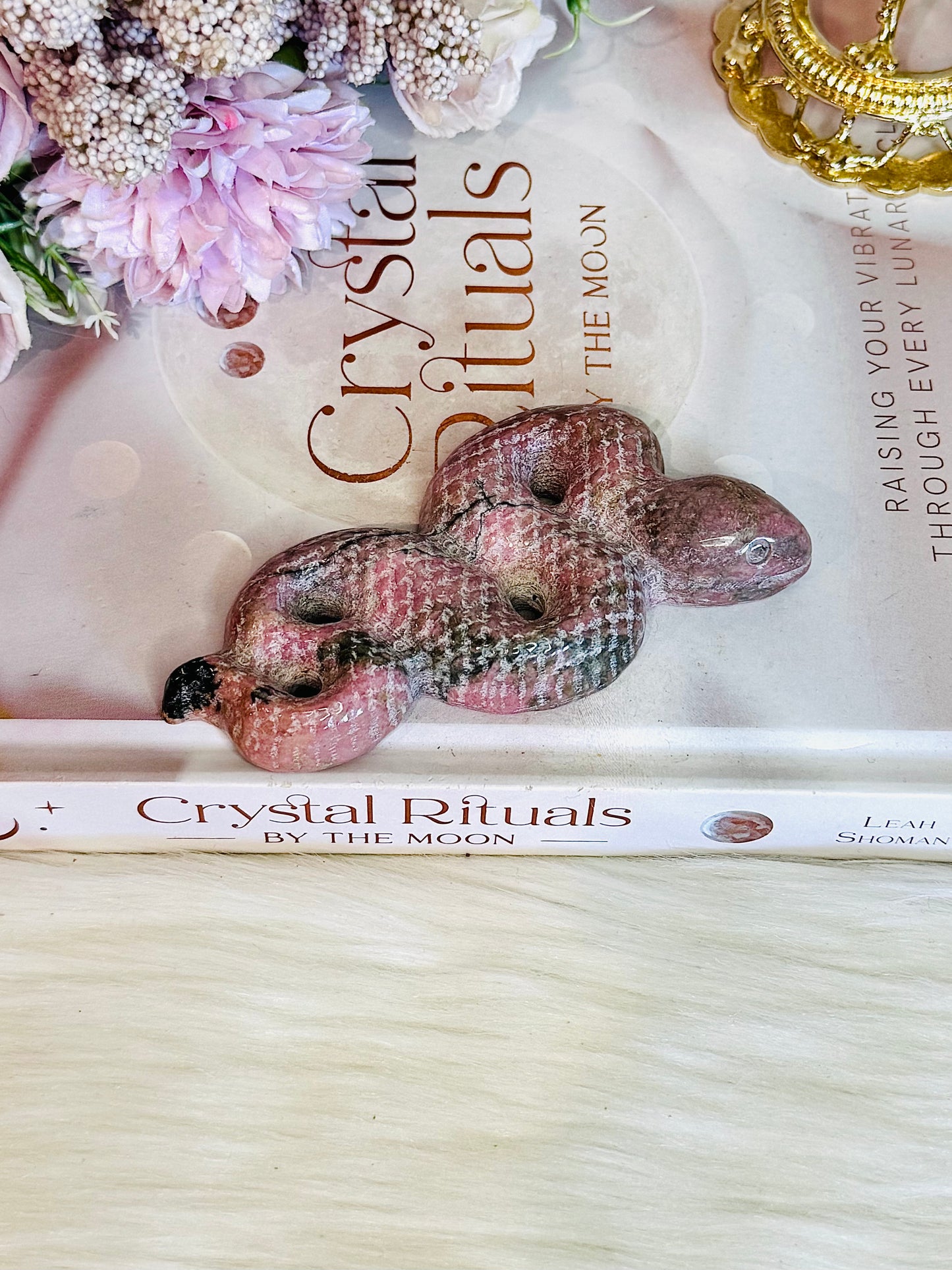 Rhodonite Carved Snake 11cm
