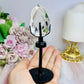 High Grade Clear Quartz Faceted Diamond On Stand 13cm