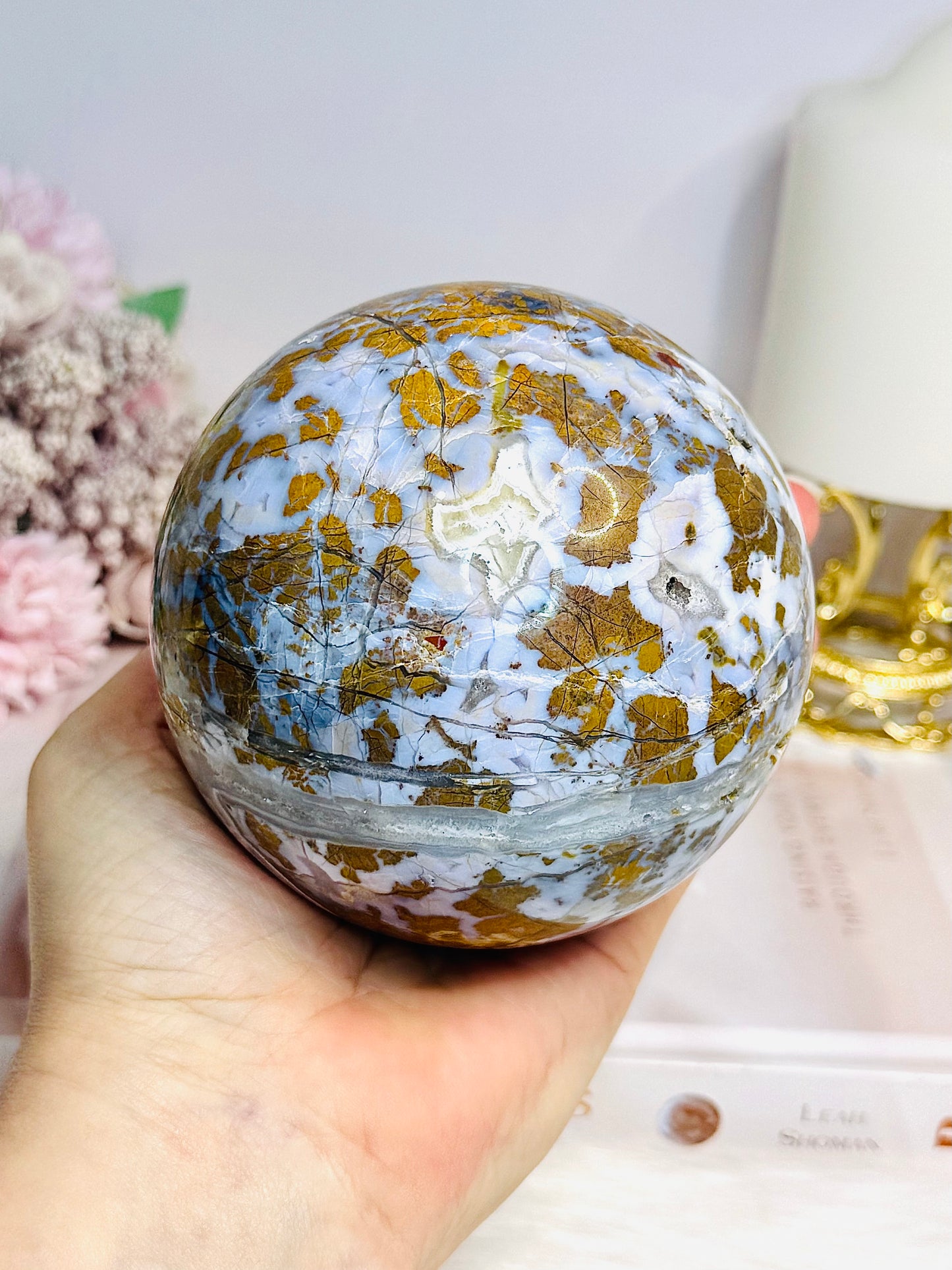 Large Brecciated Jasper Sphere on Stand 1.12KG