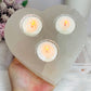 Large Selenite Chunky Triple Candle Heart Holder 1.5KG 15cm