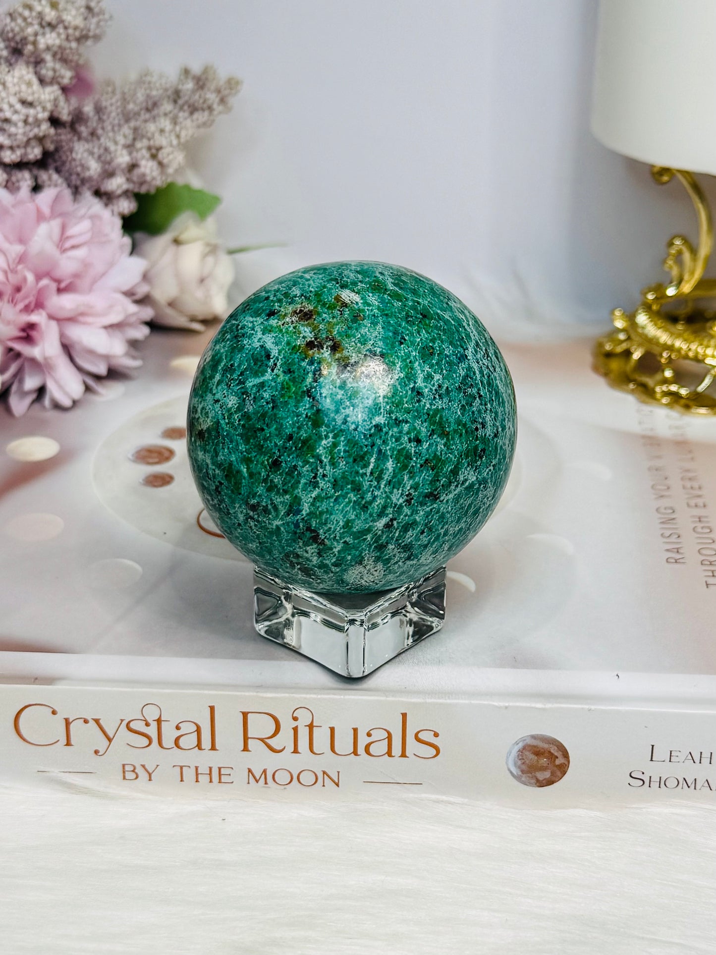 Large African Turquoise Sphere on Stand 281g