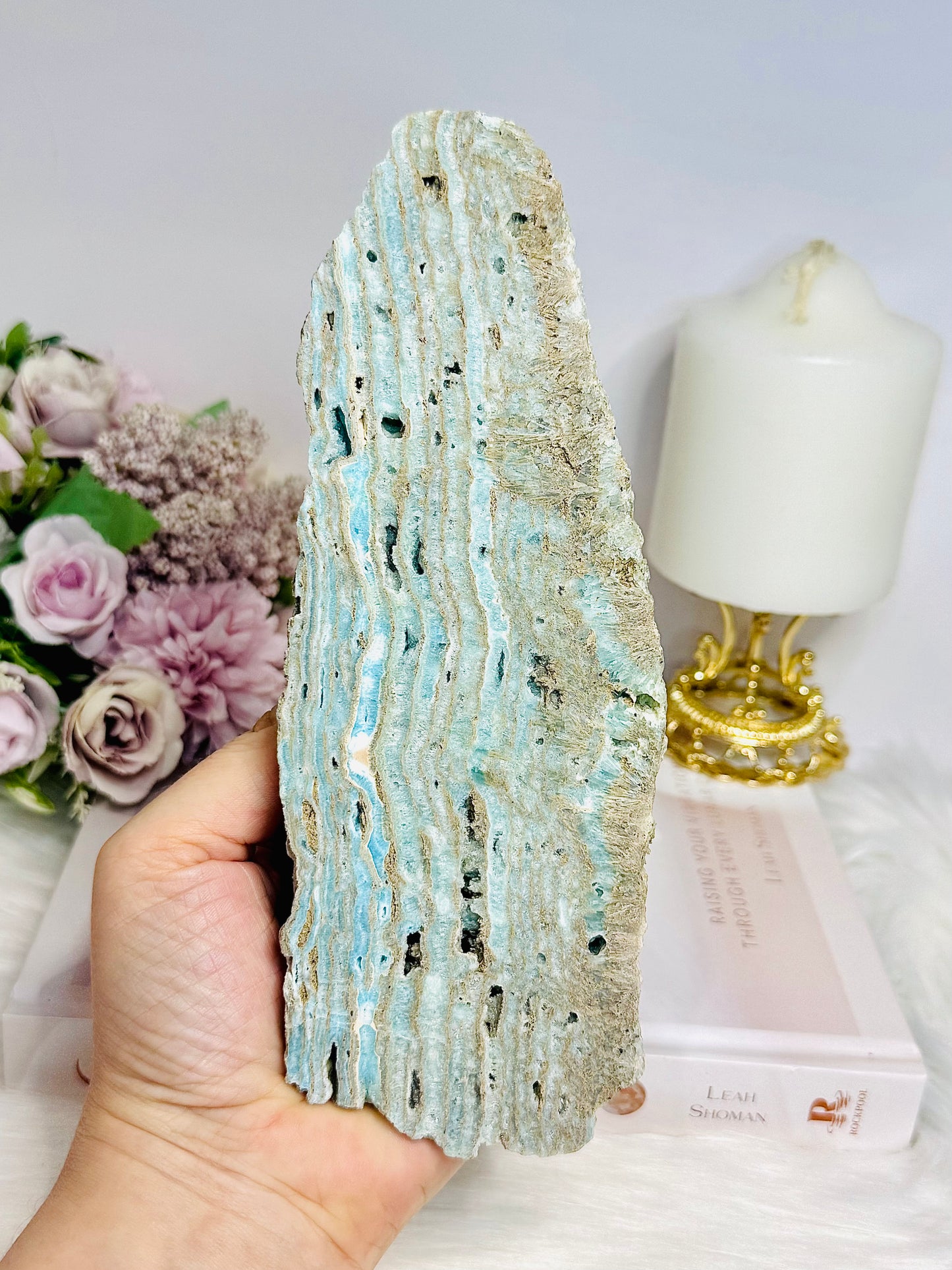 Hemimorphite Slab On Stand 19.5cm