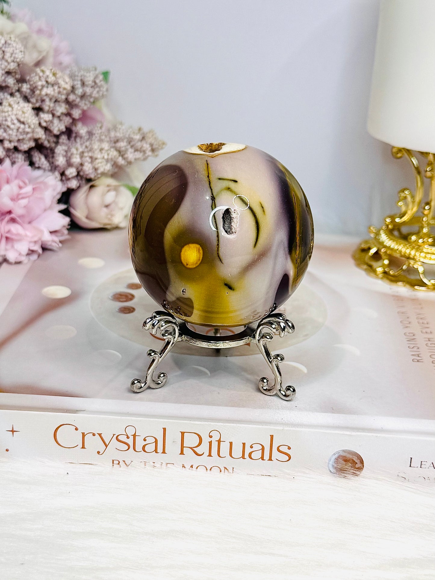 Mookaite Jasper Sphere on Stand 297g