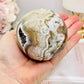 Large Gorgeous Mexican Crazy Lace Agate Druzy Sphere On Stand 552grams