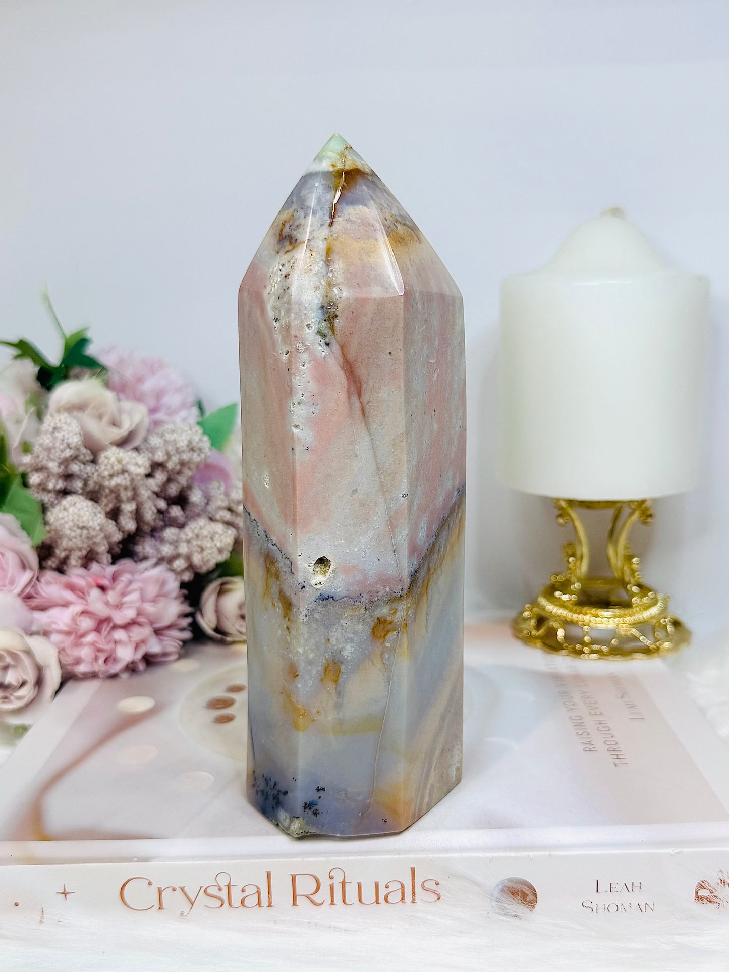 Large Ocean Jasper Druzy Tower 17cm 716g