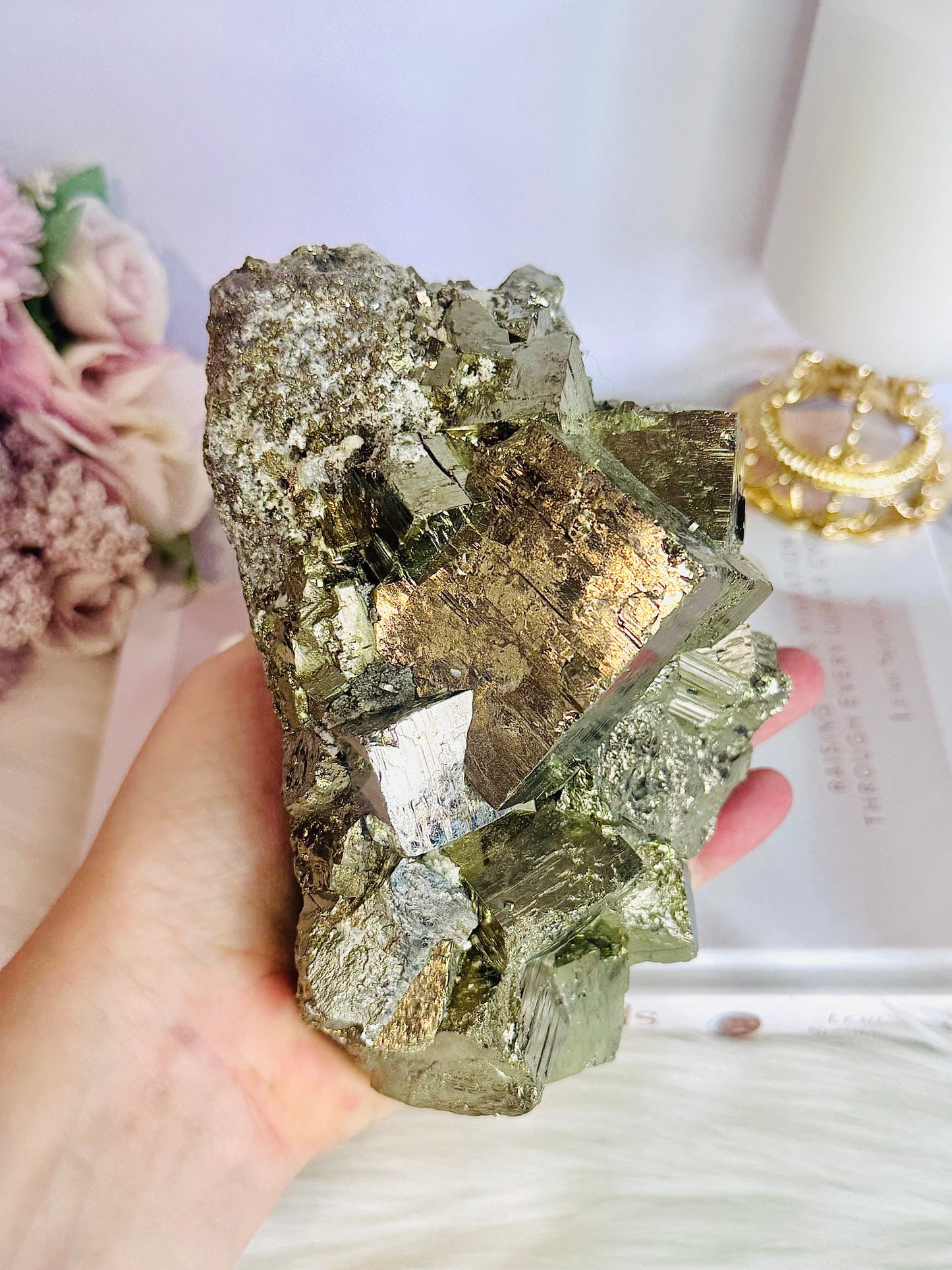 High Grade Incredible Huge 2.2KG 15cm Cubed Pyrite Specimen