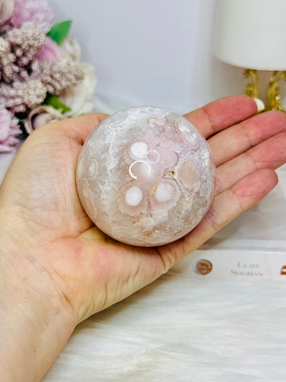 Pink Amethyst Druzy Sphere on Stand 362g