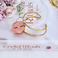 High Grade Raw Rose Quartz Chunky Adjustable Gold Plated Bracelet From Brazil In Gift Bag