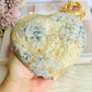 Huge 1.65KG Natural Blue Celestite Cluster Carved Heart