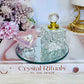 Gift Set ~ Rose Quartz Angel Aura Heart, Glass Perfume Bottle on Mirror Tray 10cm