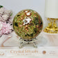 Large Green Cherry Jasper Sphere on Stand 825g