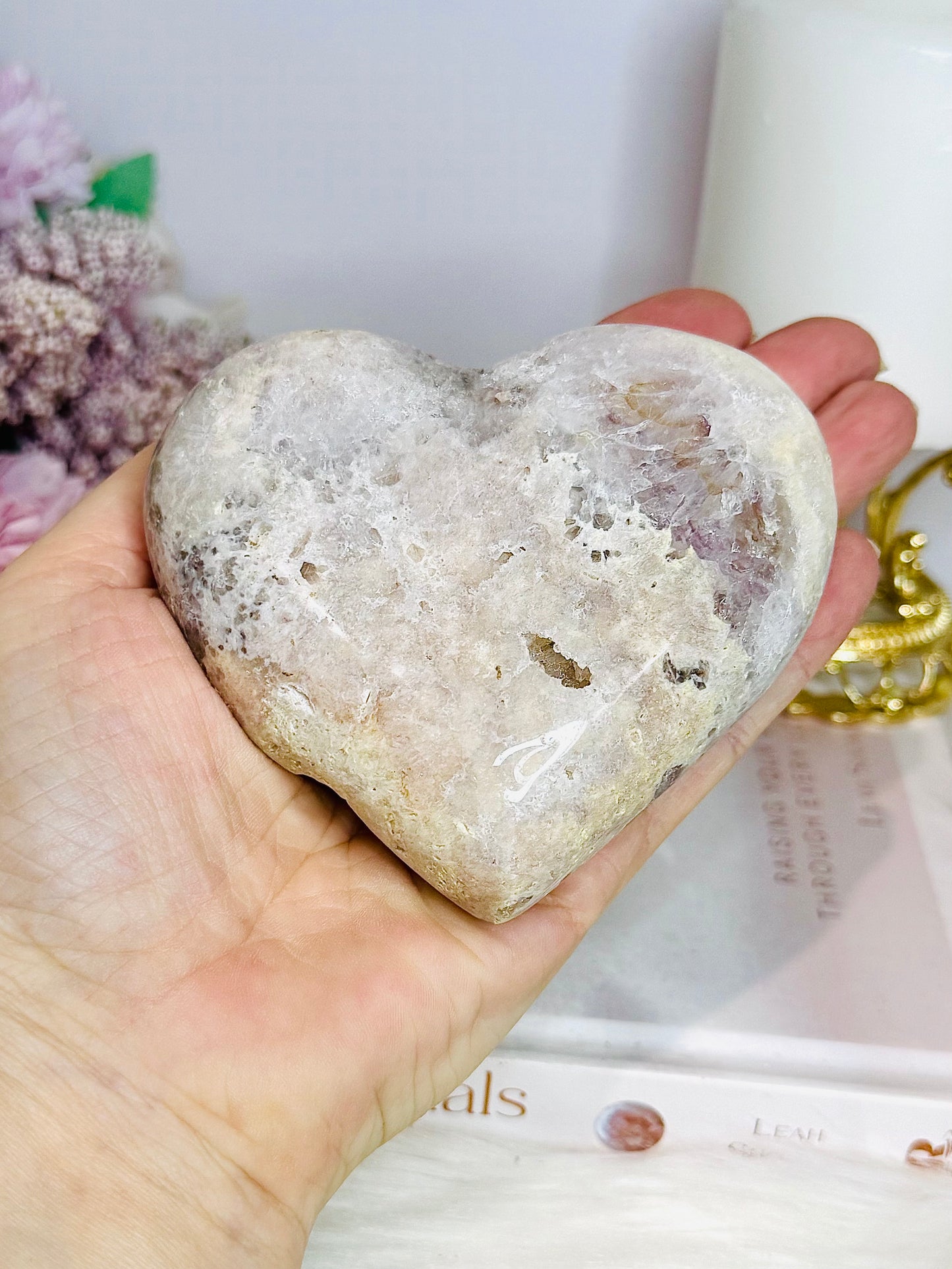 Pink Amethyst Chunky Heart On Stand 381g